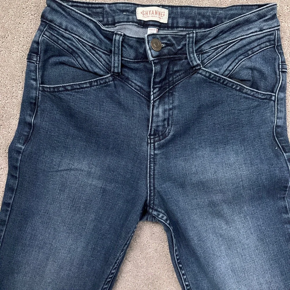 Shyanne Jeans Womens 27 Dark Blue Flare‎ High Rise Western Bell Bottom Cowgirl